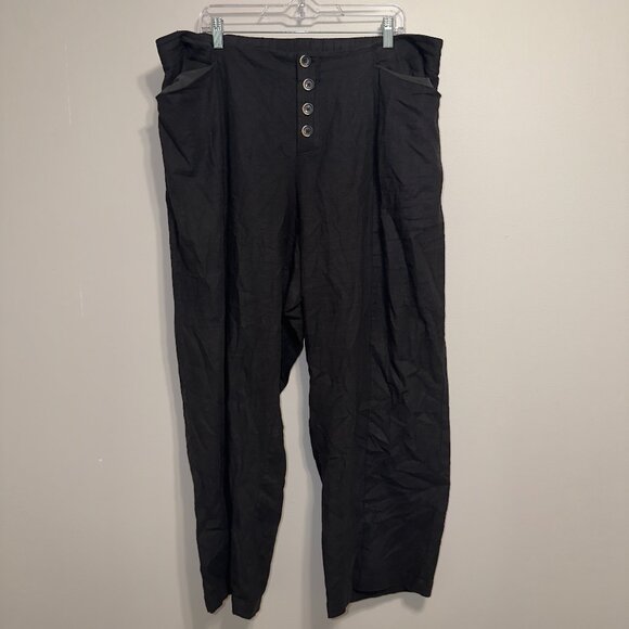 Universal Standard Black Button Front Pants Size M Relaxed Wide Leg - Picture 2 of 7